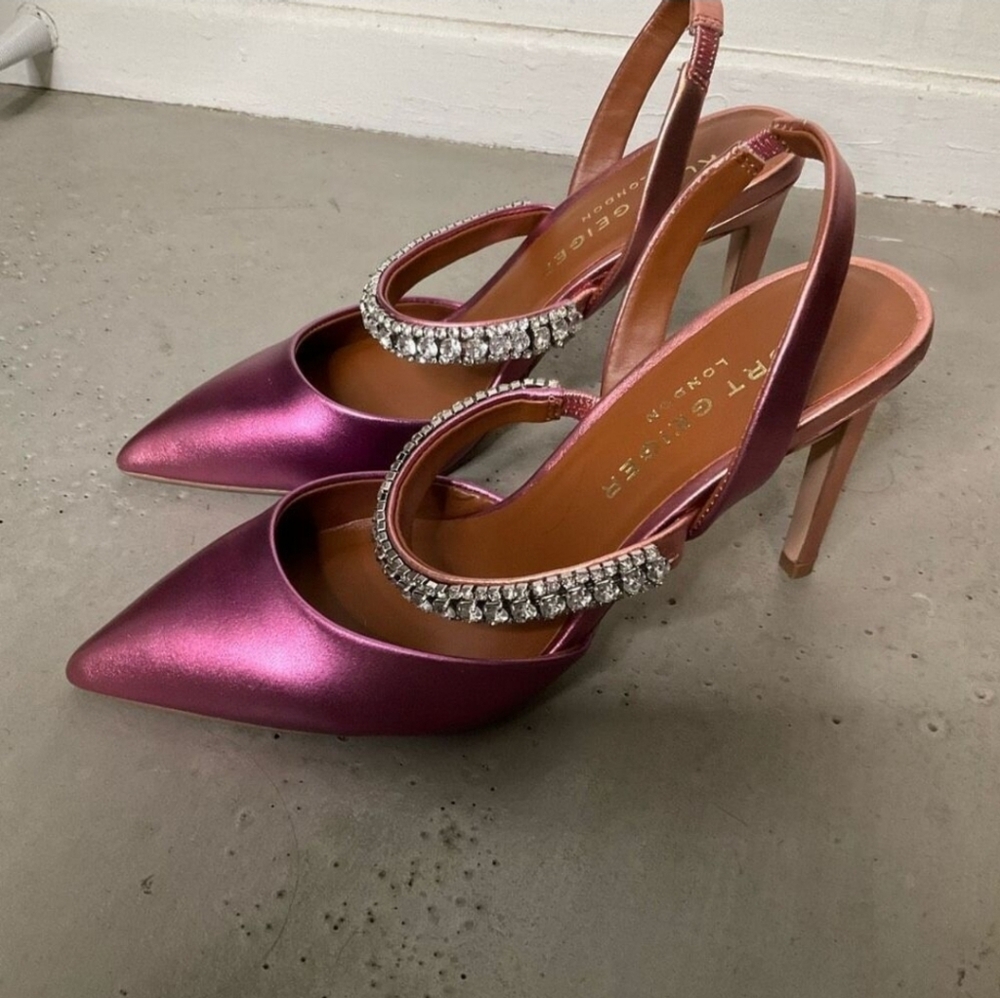 Kurt Geiger Embellished Slingback Heels Size 6 - Picture 2 of 6